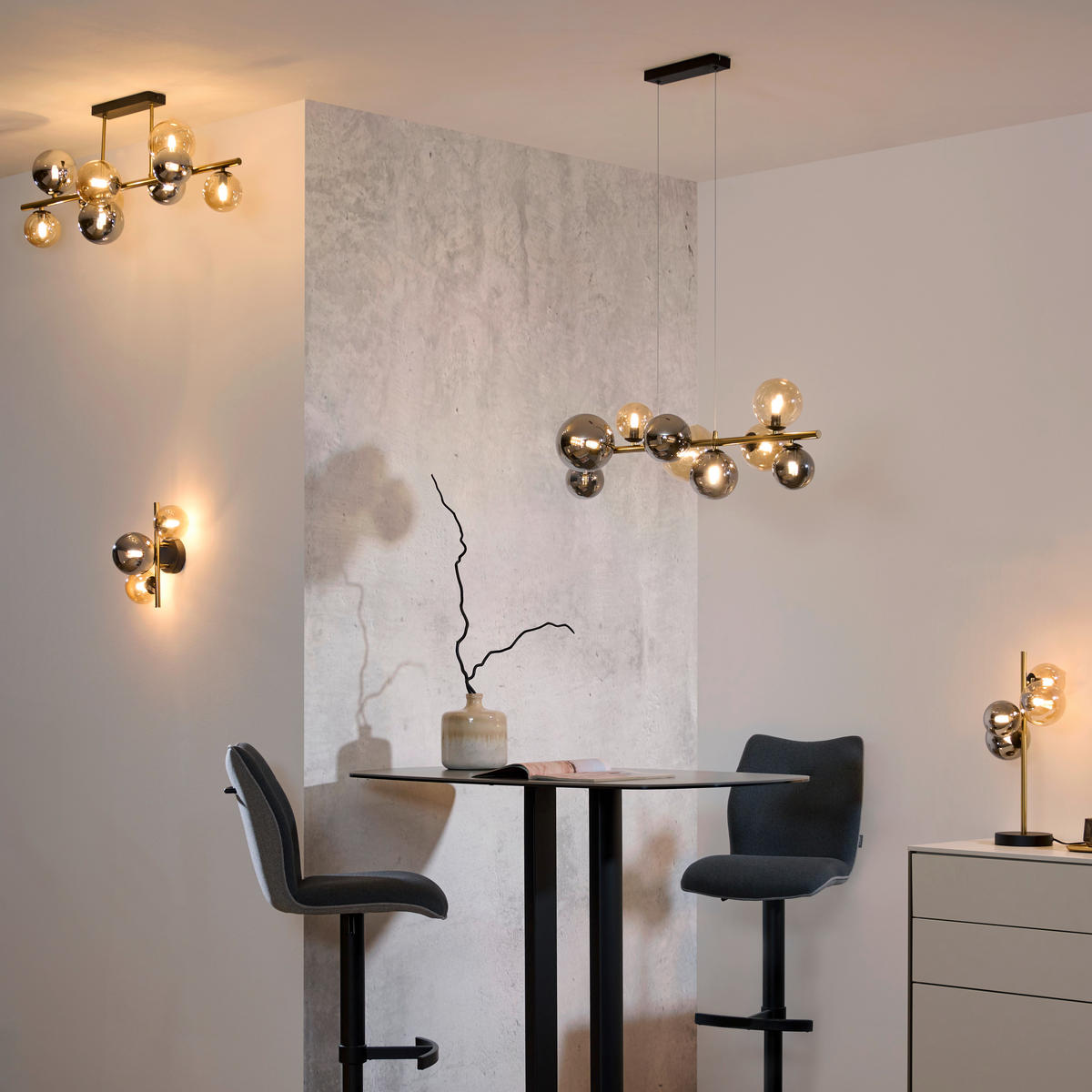 LED-HÄNGELEUCHTE 86,6/36/120 cm    - Goldfarben/Bernsteinfarben, Lifestyle, Glas/Metall (86,6/36/120cm) - Dieter Knoll