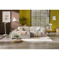 ECKSOFA in Cord Creme  - Creme/Schwarz, Design, Kunststoff/Textil (170/252cm) - MID.YOU