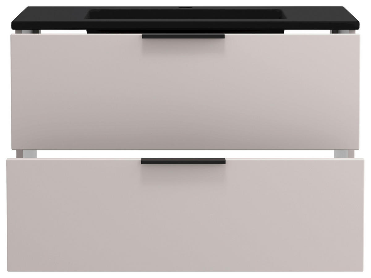 WASCHTISCHKOMBI  - Kaschmir/Schwarz, MODERN, Keramik/Holzwerkstoff (80/54/47cm) - Held
