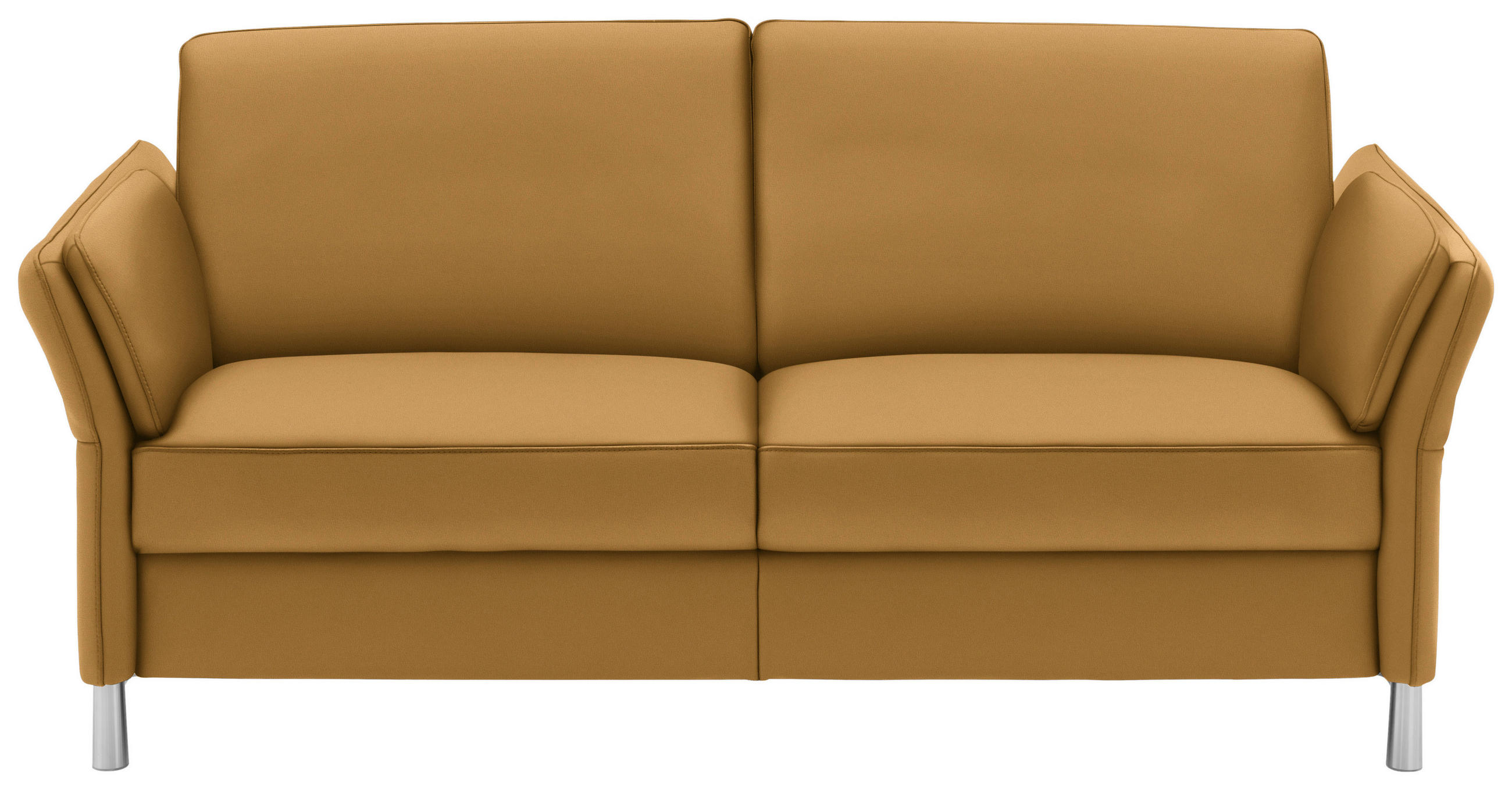 3-SITZER-SOFA in Leder Senfgelb  - Senfgelb/Alufarben, Design, Leder/Metall (190/82/99cm) - Dieter Knoll
