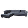ECKSOFA Dunkelgrau Chenille  - Chromfarben/Dunkelgrau, Design, Textil (313/242cm) - Xora