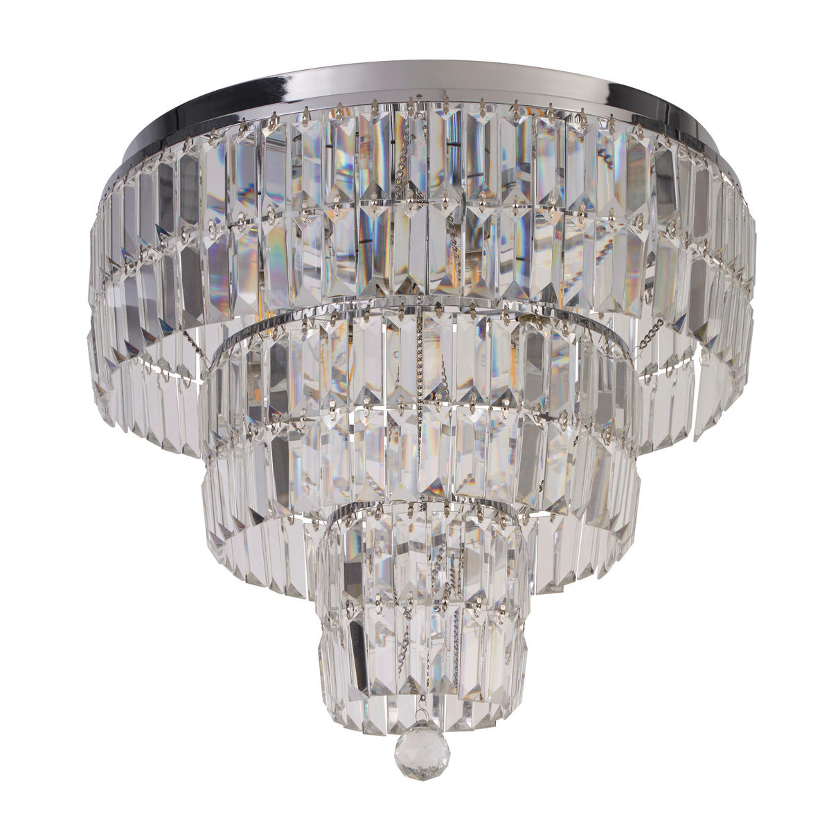 DECKENLEUCHTE EMPIRE 50/45 cm   - Chromfarben, Design, Glas/Metall (50/45cm)