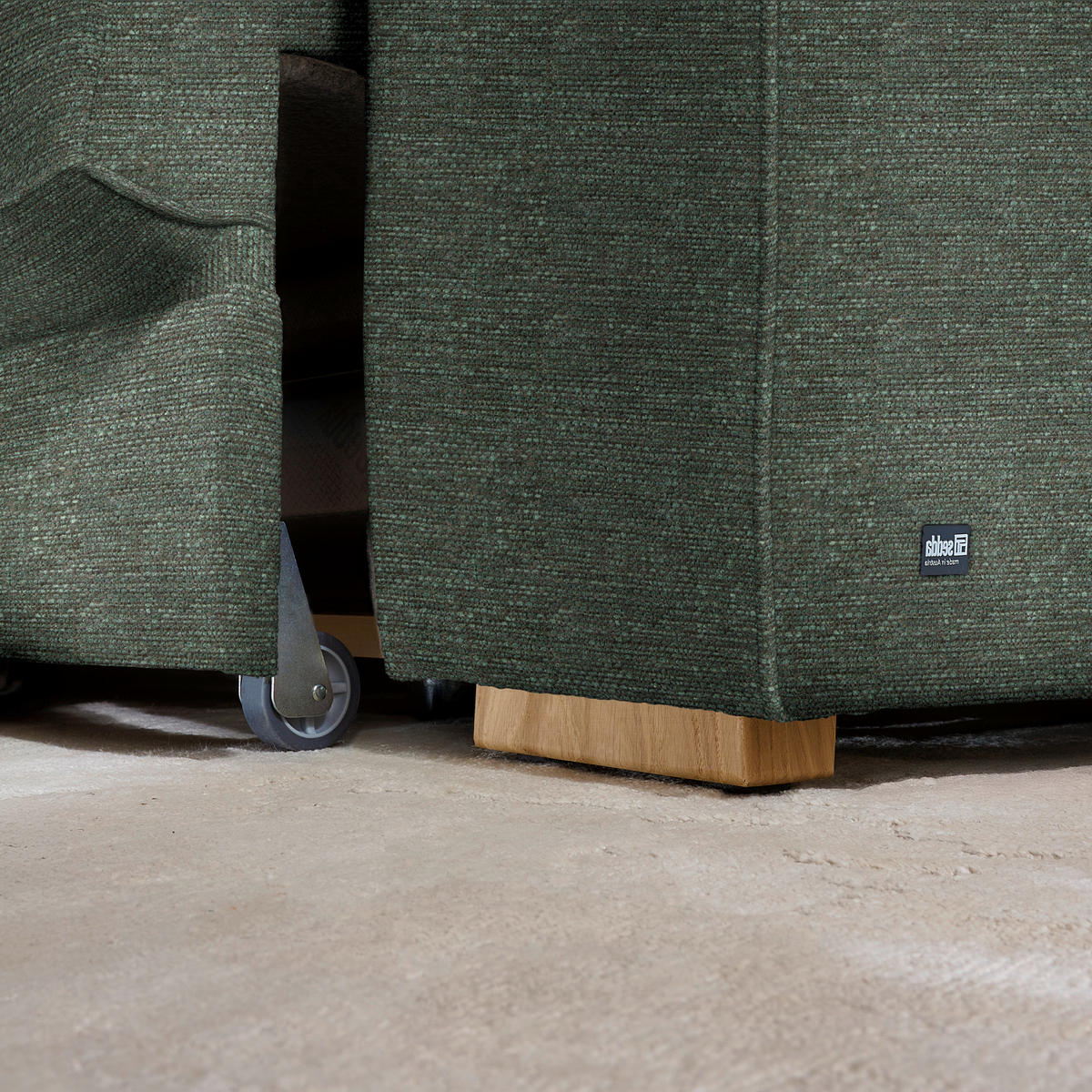 ECKSOFA  in Chenille Dunkelgrün  206/316 cm  - Dunkelgrün/Eichefarben, Design, Textil (206/316cm) - Sedda