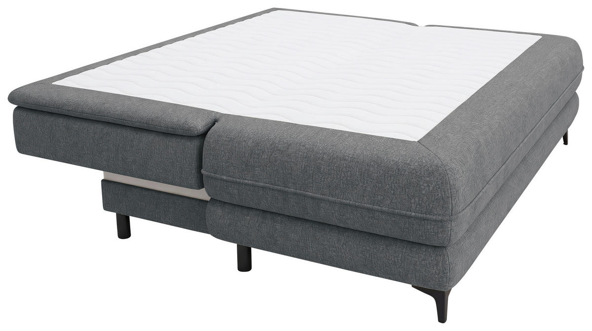 SCHLAFSOFA Chenille Grau  inkl. Bettkasten, Schlaffunktion, Topper  - Schwarz/Grau, Design, Textil/Metall (200/95/92cm) - Stylife