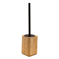WC SADA - ŠTĚTKA A DRŽÁK - černá/přírodní barvy, Basics, kov/dřevo (9,5/39,5/9,5cm) - Sadena