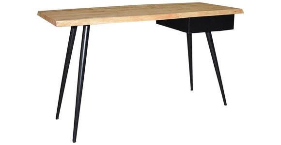 SCHREIBTISCH - Schwarz/Akaziefarben, LIFESTYLE, Holz/Metall (135/76/55cm) - Landscape