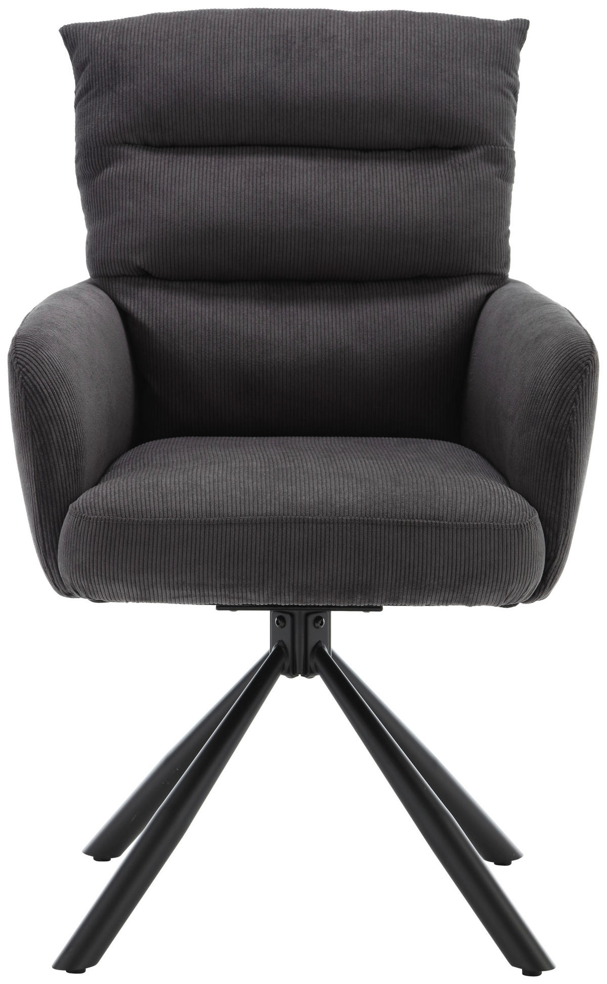 ARMLEHNSTUHL  in Cord  - Anthrazit/Schwarz, KONVENTIONELL, Textil/Metall (58/94/67cm) - Boxxx