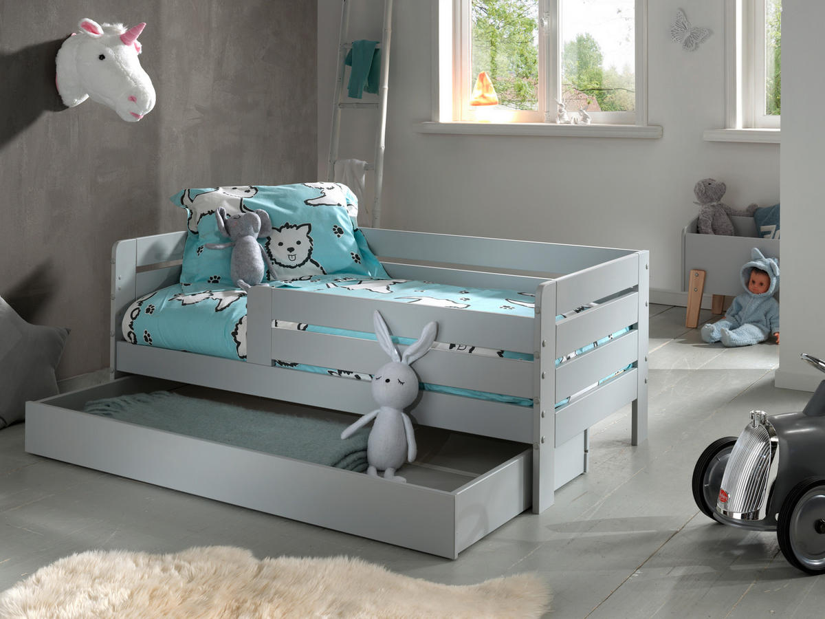 KINDER-/JUNIORBETT 70/140 cm  in Grau  - Kieferfarben/Grau, MODERN, Holz/Holzwerkstoff (70/140cm) - MID.YOU