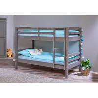 ETAGENBETT 90/200 cm,  in Grau, Absturzsicherung, Leiter, Lattenrost  - Grau, MODERN, Holz (90/200cm) - MID.YOU