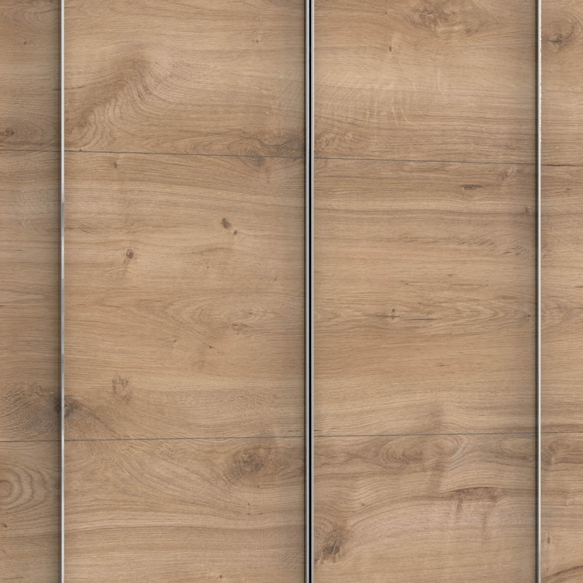 SCHWEBETÜRENSCHRANK 350,00/216,00/65,00 cm Eichefarben  - Chromfarben/Eichefarben, Basics, Holzwerkstoff/Metall (350,00/216,00/65,00cm) - MID.YOU