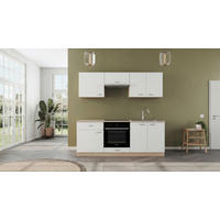 BLOK KUHINJA BEZ APARATA  bijela, hrast Sonoma  - bijela/boje aluminija, Design, drvni materijal/metal - Boxxx