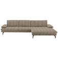 ECKSOFA  in Chenille Braun, Grün  310/180 cm  - Schwarz/Braun, Design, Textil/Metall (310/180cm) - Dieter Knoll
