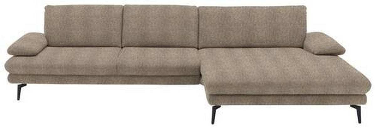 ECKSOFA in Chenille Braun, Grün  - Schwarz/Braun, Design, Textil/Metall (310/180cm) - Dieter Knoll