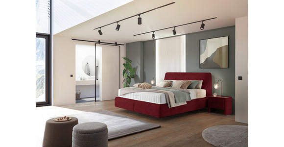 BOXSPRINGBETT 200/200 cm  in Rot  - Rot/Schwarz, Design, Kunststoff/Textil (200/200cm) - Johann Jakob