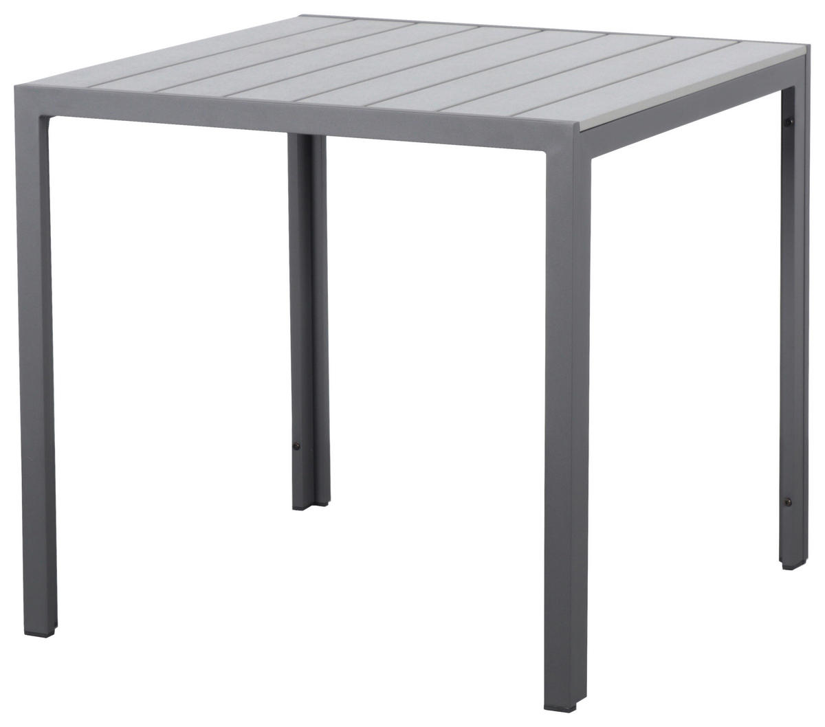 GARTENTISCH 80/80/74 cm Metall, Kunststoff quadratisch  - Dunkelgrau/Grau, MODERN, Kunststoff/Metall (80/80/74cm) - Ambia Garden