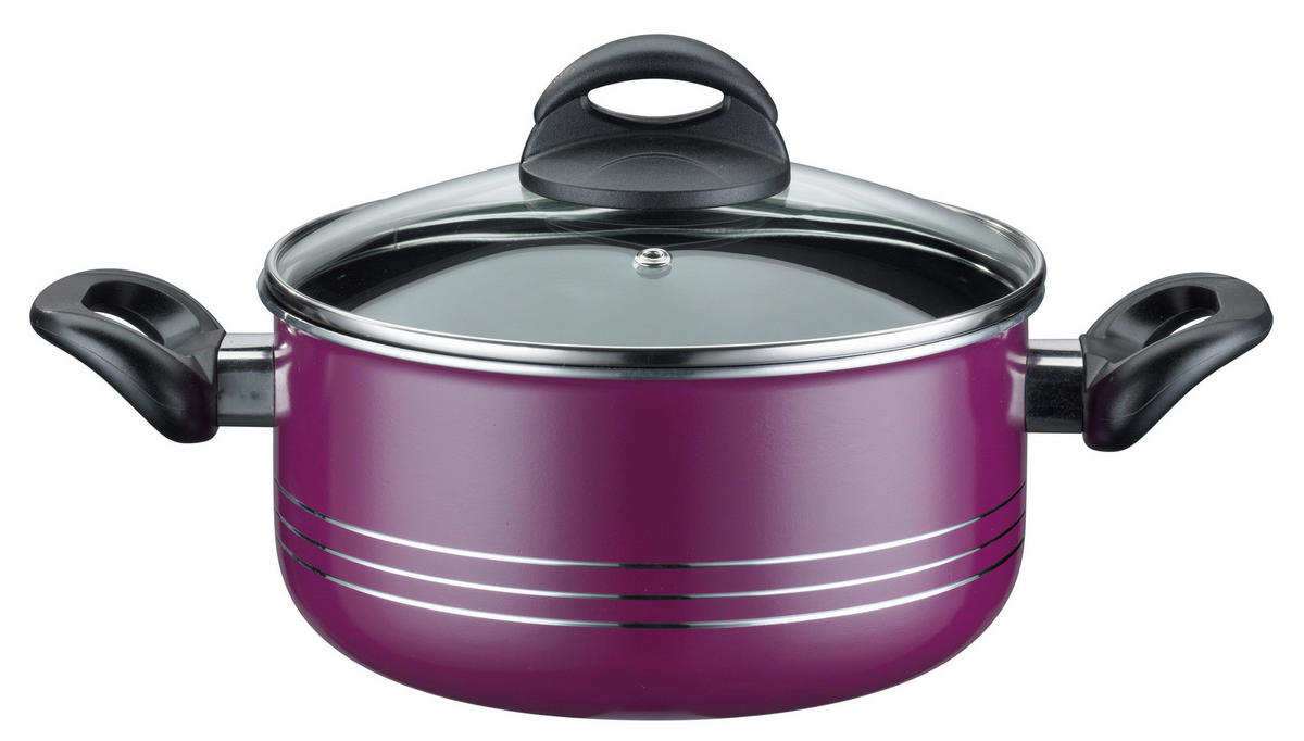 KOCHTOPFSET MILANO color 4-teilig  - Lila, Basics, Metall - GSW