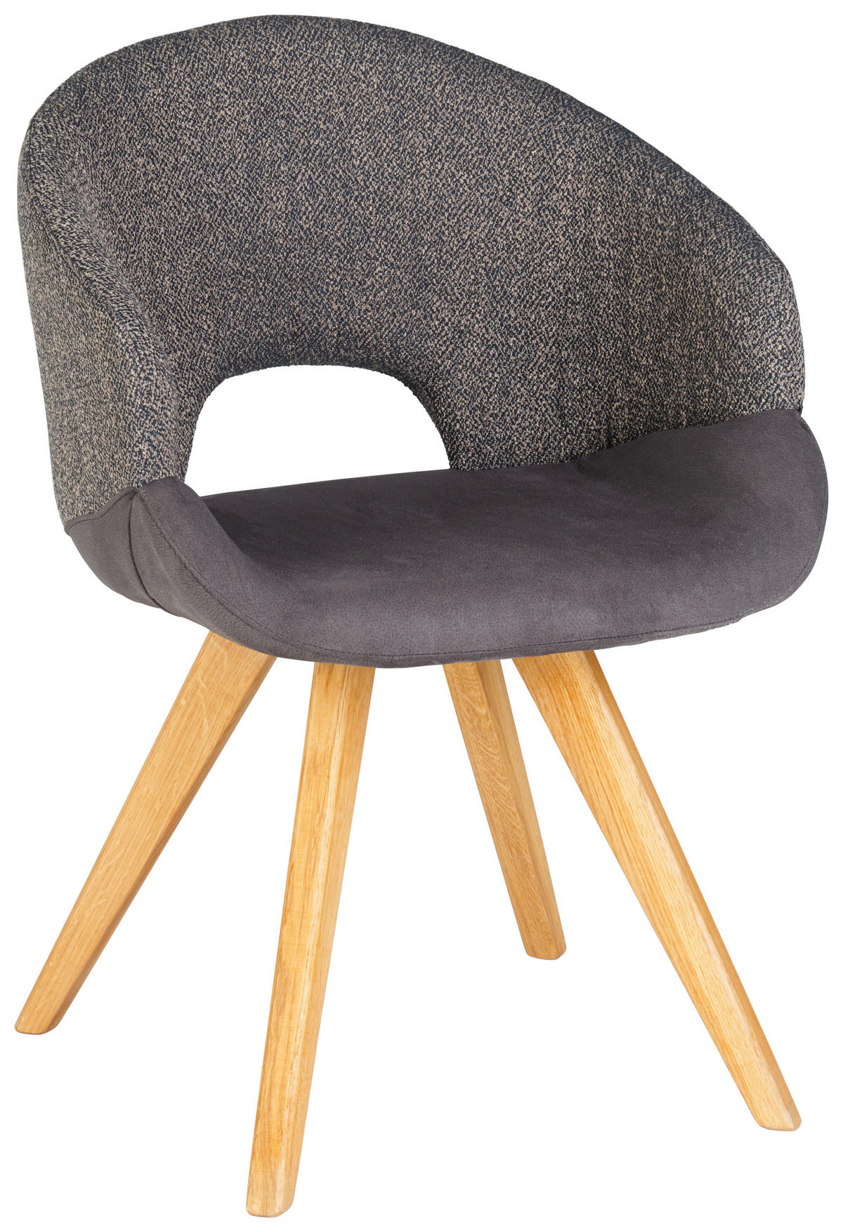 ARMLEHNSTUHL  in Webstoff, Flachgewebe  - Eichefarben/Schwarz, Design, Holz/Textil (58/83/59cm) - Linea Natura