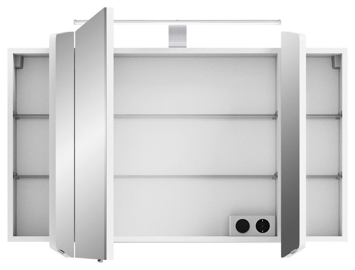 SPIEGELSCHRANK 100/67/17 cm  - Chromfarben/Weiß, KONVENTIONELL, Glas/Holzwerkstoff (100/67/17cm) - Pelipal