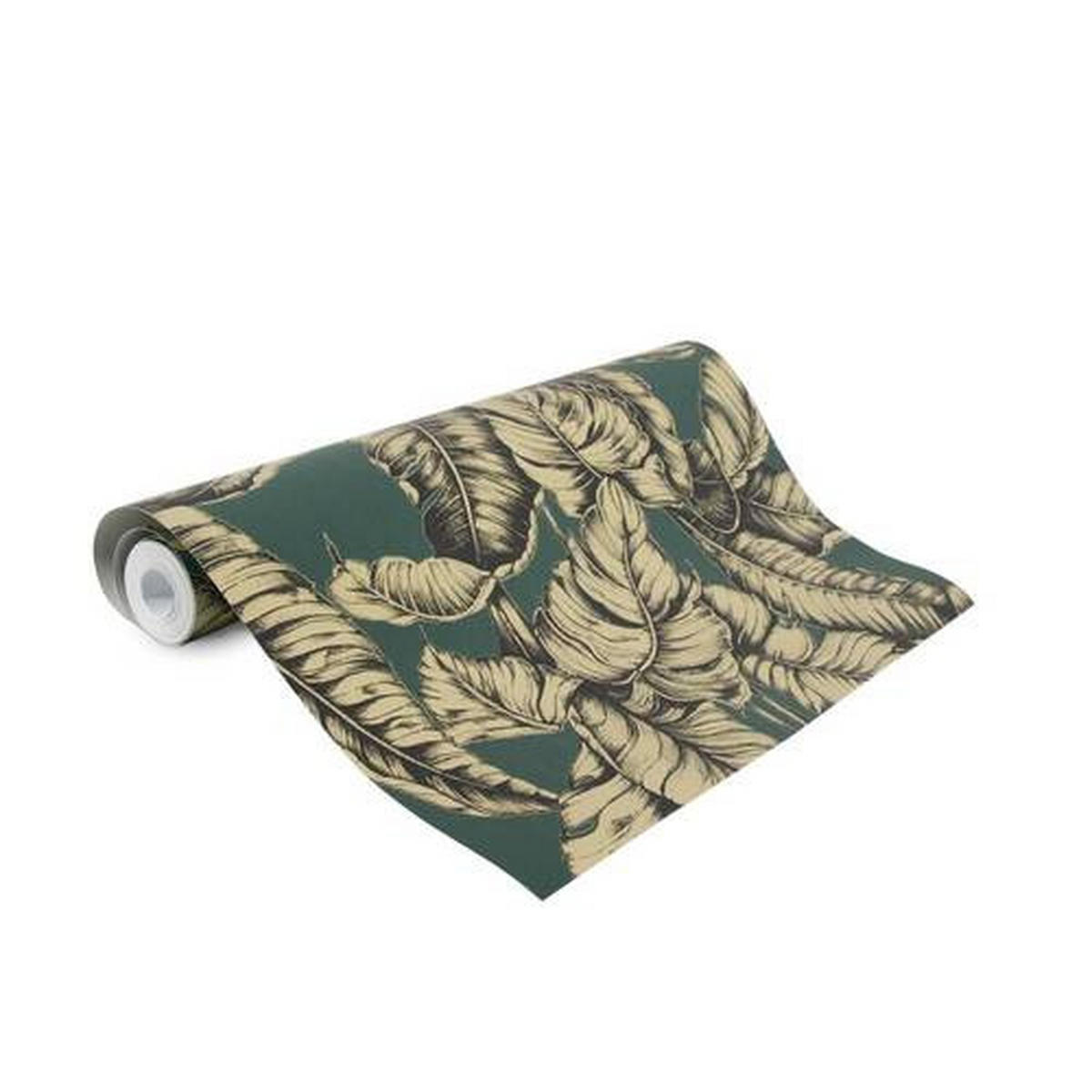 NON WOVEN-TAPET 52/1005 cm  - grön/guldfärgad, Basics, papper/plast (52/1005cm)