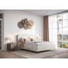 ČALOUNĚNÁ POSTEL, 140/200 cm, béžová - černá/béžová, Moderní, kov/dřevo (140/200cm) - MID.YOU