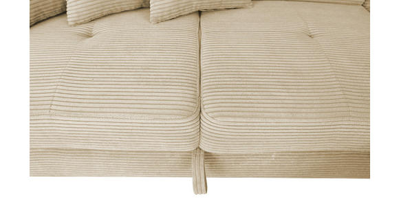 ECKSOFA inkl. Funktionen Creme Cord - Silberfarben/Creme, Design, Textil/Metall (257/226cm) - Xora