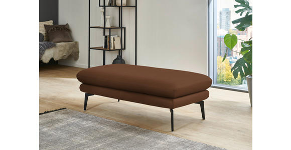 ECKSOFA in Echtleder Hellbraun 180/310 cm - Hellbraun/Schwarz, Design, Leder/Metall (180/310cm) - Dieter Knoll