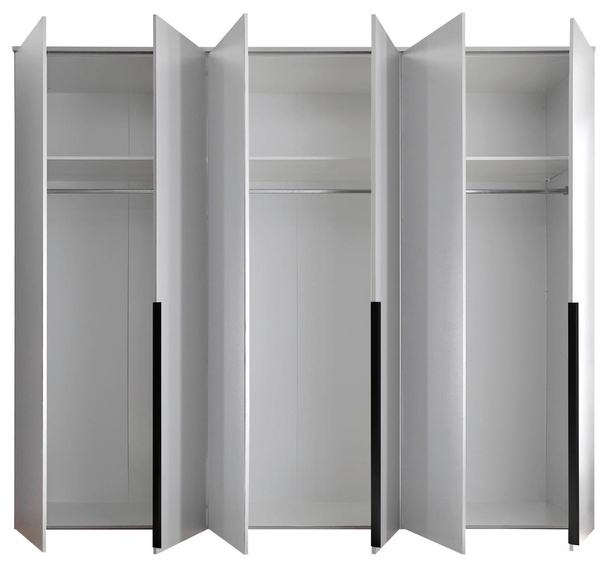 DREHTÜRENSCHRANK 270/225/52 cm 6-türig Weiß  - Schwarz/Weiß, MODERN, Holzwerkstoff/Kunststoff (270/225/52cm) - Livetastic