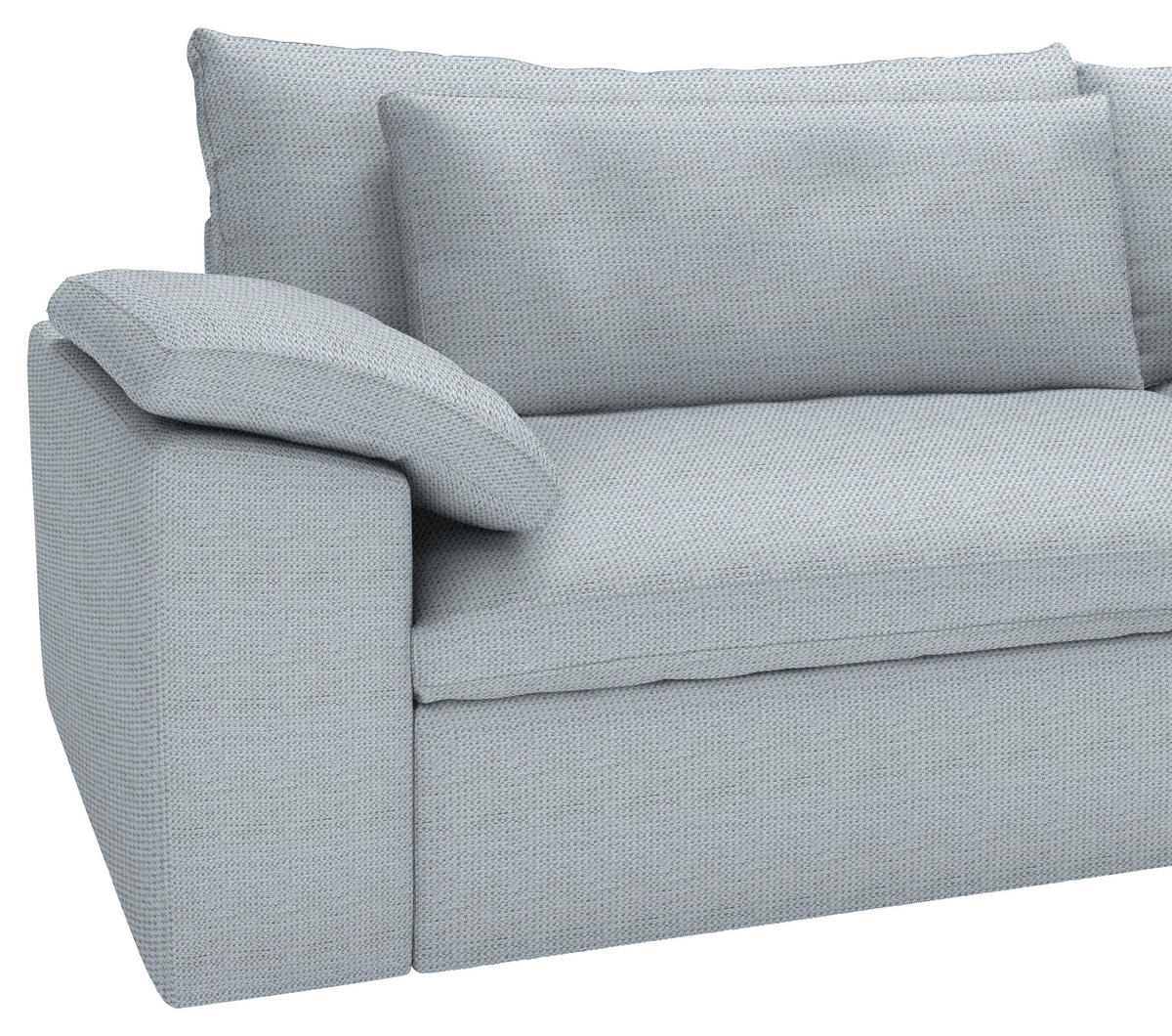 ECKSOFA  Chenille Hellgrau  - Hellgrau/Schwarz, Modern, Kunststoff/Textil (306/198cm) - Carryhome