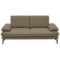 2,5-SITZER in Leder Beige  - Beige/Schwarz, Design, Leder/Metall (196/86/104cm) - Dieter Knoll