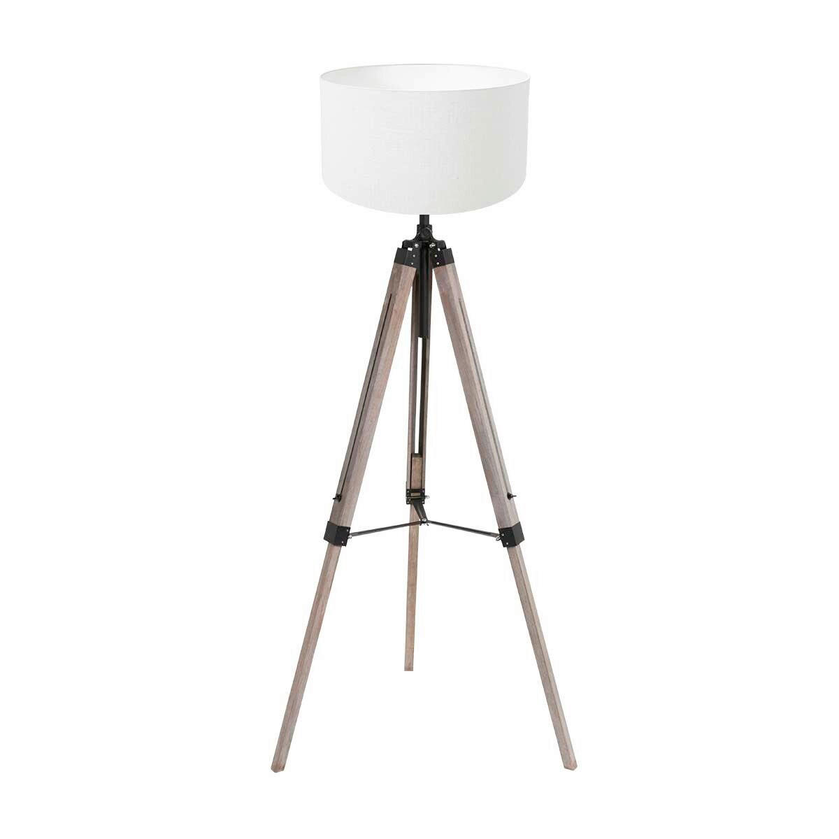 STEHLEUCHTE - Weiss/Eiche grau, Trend, Naturmaterialien/Holz (75/170/75cm)
