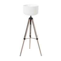 STEHLEUCHTE - Weiss/Eiche grau, Trend, Naturmaterialien/Holz (75/170/75cm)