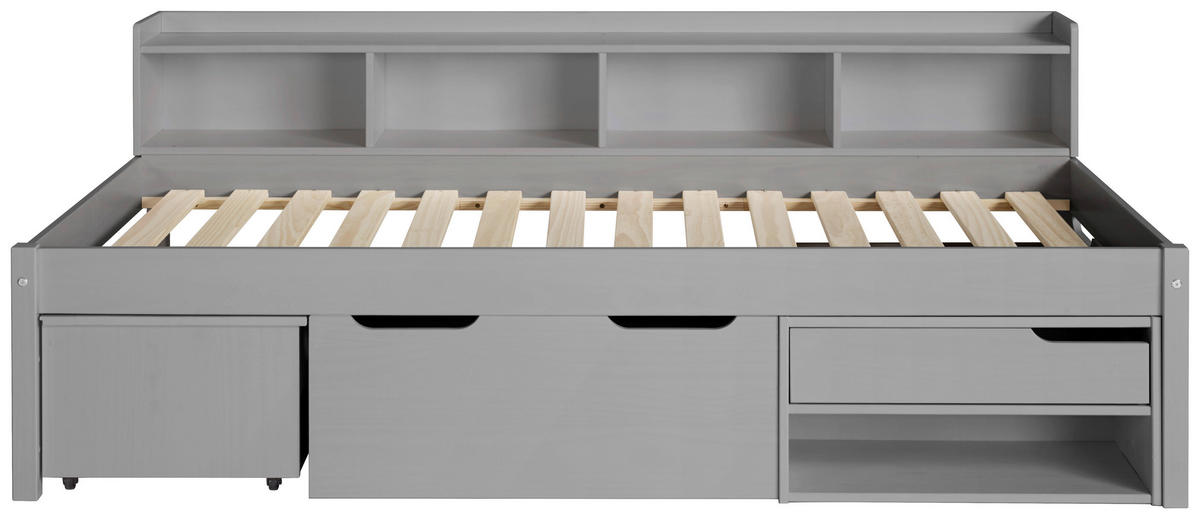 STAURAUMBETT 90/200 cm  in Grau  - Naturfarben/Grau, MODERN, Holz/Holzwerkstoff (90/200cm) - MID.YOU