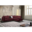 ECKSOFA Bordeaux Samt  - Bordeaux/Schwarz, Design, Textil/Metall (241/200cm) - Carryhome