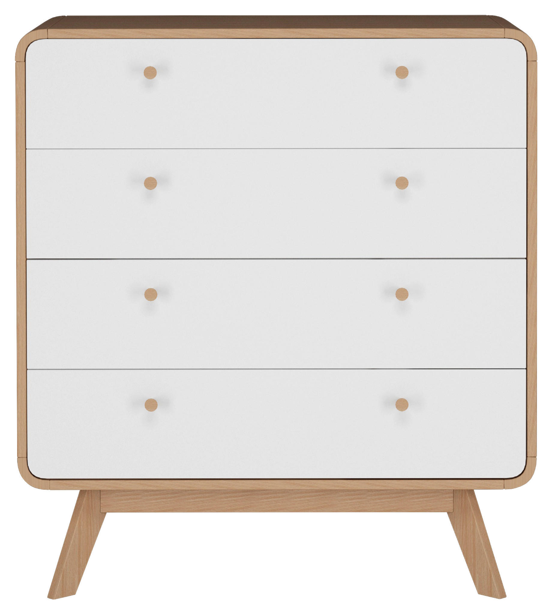 KOMMODE , 80/88/39 cm, 4 Schublade(n)  - Eichefarben/Weiß, Design, Holzwerkstoff (80/88/39cm) - MID.YOU