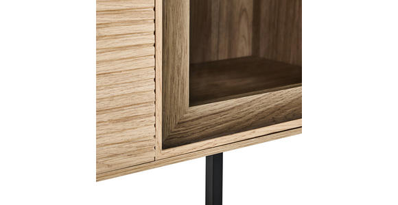 SIDEBOARD  150/80/40 cm  - Eichefarben/Schwarz, KONVENTIONELL, Glas/Holzwerkstoff (150/80/40cm) - Xora