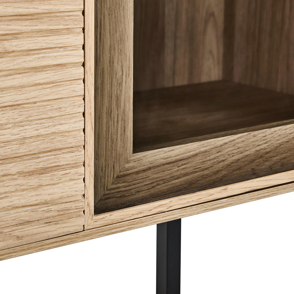 SIDEBOARD  150/80/40 cm  - Eichefarben/Schwarz, KONVENTIONELL, Glas/Holzwerkstoff (150/80/40cm) - Xora