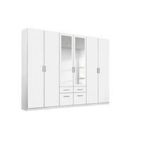 DREHTÜRENSCHRANK 271/229/54 cm 6-türig Weiß  - Alufarben/Weiß, MODERN, Holzwerkstoff/Kunststoff (271/229/54cm) - Rauch Möbel