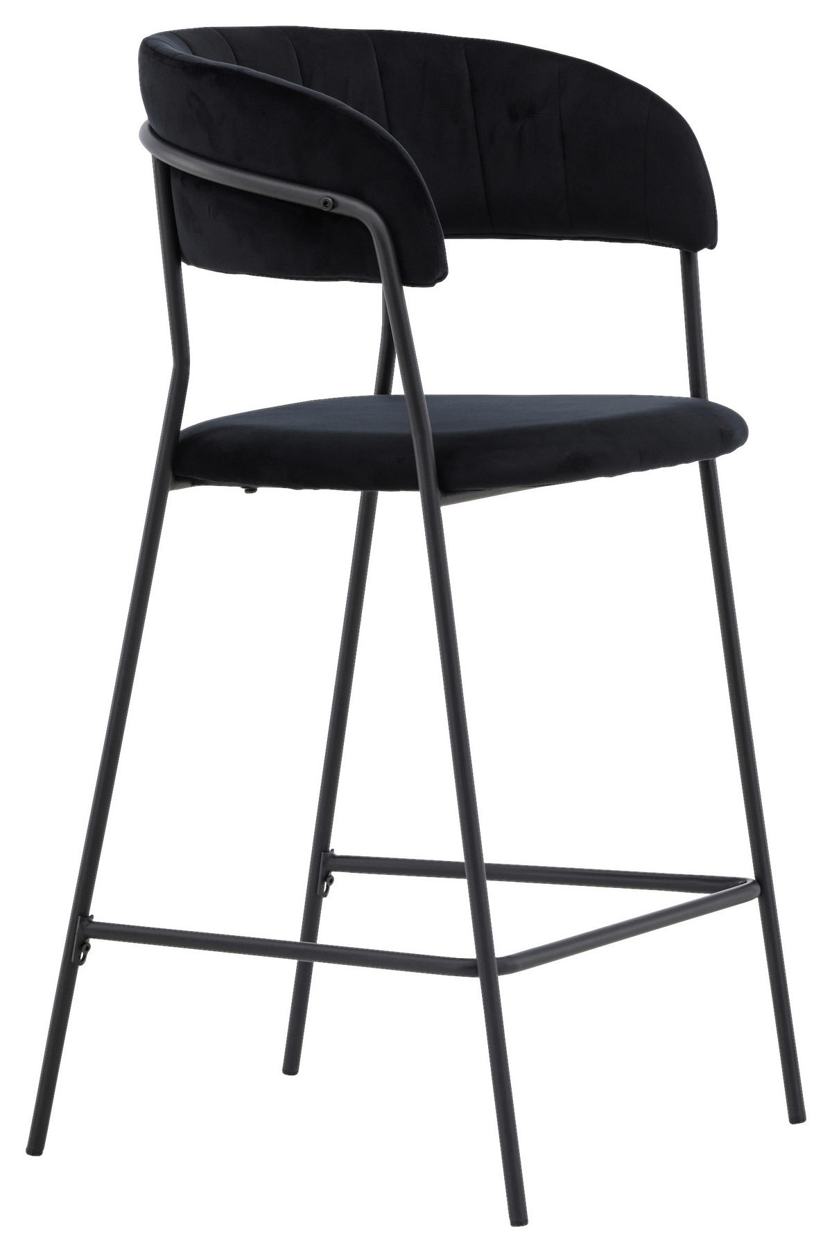 BARHOCKER-SET in Schwarz  - Schwarz, Design, Textil/Metall (53/97/49cm) - Livetastic
