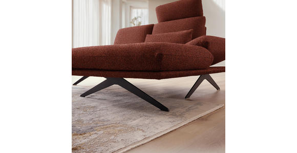 ECKSOFA  in Flachgewebe Rotorange  234/155 cm  - Rotorange/Schwarz, Design, Textil/Metall (234/155cm) - Dieter Knoll