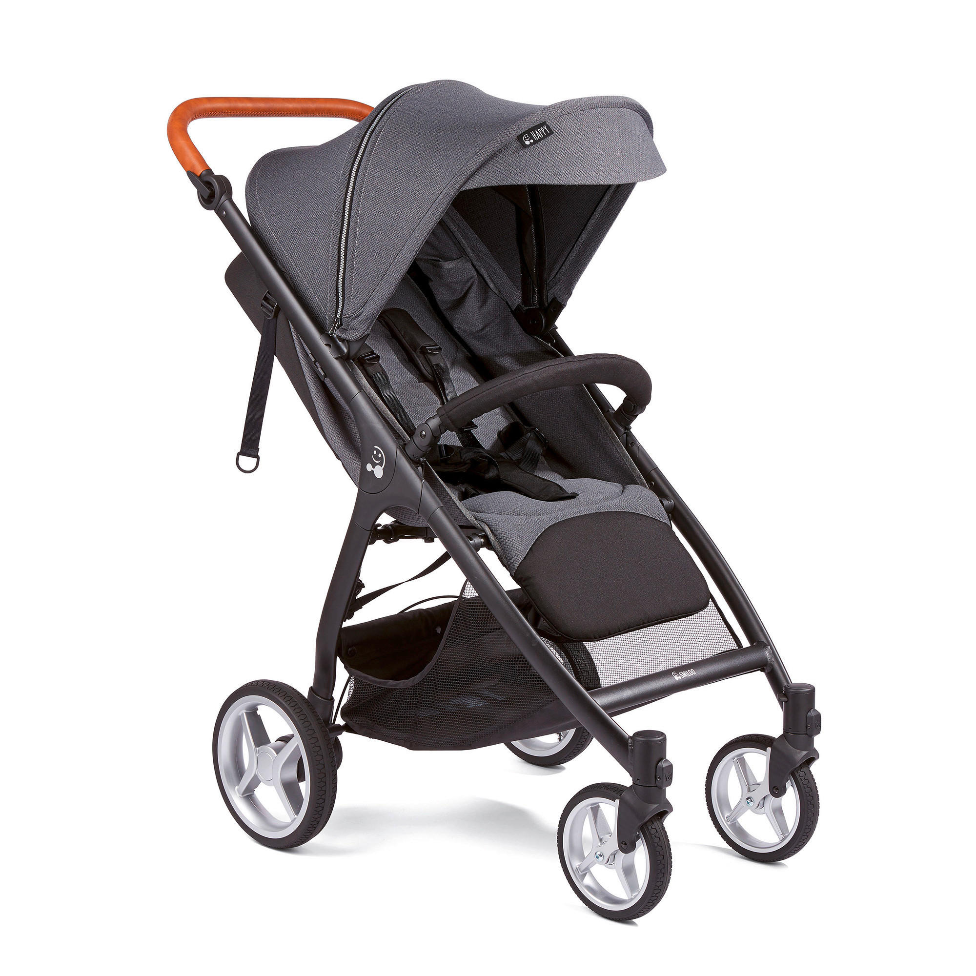 BUGGY Smiloo Happy+  - Schwarz/Grau, Basics, Textil/Metall (60/106/100cm) - Gesslein