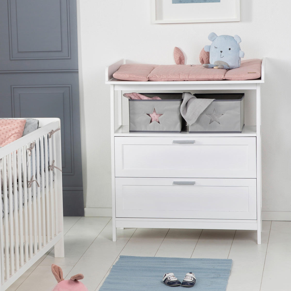 Wickelkommode White Hamburg 87/100/75 cm  - Weiss, Romantik / Landhaus, Holzwerkstoff/Kunststoff (87/100/75cm) - Based