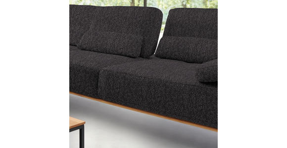 ECKSOFA in Flachgewebe Anthrazit  - Anthrazit/Schwarz, Natur, Holz/Textil (176/314cm) - Valnatura