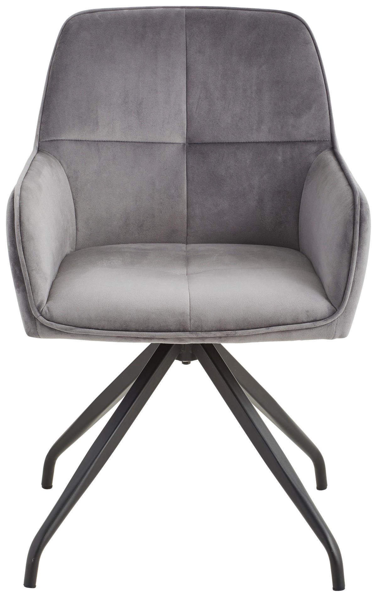 ARMLEHNSTUHL  in Eisen Samt  - Schwarz/Grau, MODERN, Holz/Textil (57/83,5/60cm) - Livetastic