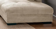 ECKSOFA Beige Cord  - Beige/Schwarz, Design, Holz/Textil (298/202cm) - MID.YOU