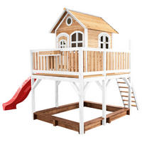 SPIELTURM 377/291/255 cm  - Rot/Braun, KONVENTIONELL, Holz (377/291/255cm) - Ambia Garden