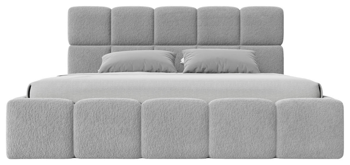 POLSTERBETT Cloudy Bettkasten, Lattenrost 140/200 cm  in Grau  - Schwarz/Grau, Design, Holz/Textil (140/200cm) - Boxxx