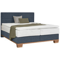 BOXSPRINGBETT 180/200 cm  in Eichefarben, Dunkelblau  - Eichefarben/Dunkelblau, Natur, Holz/Textil (180/200cm) - Valnatura
