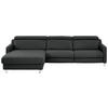 ECKSOFA in Echtleder Anthrazit  - Chromfarben/Anthrazit, Design, Leder/Metall (176/291cm) - Valdera