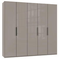 DREHTÜRENSCHRANK in Sahara  - Schwarz/Sahara, Konventionell, Glas/Holzwerkstoff (250/236/58cm) - Hom`in