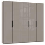 DREHTÜRENSCHRANK  in Sahara  - Schwarz/Sahara, KONVENTIONELL, Glas/Holzwerkstoff (250/236/58cm) - Hom`in